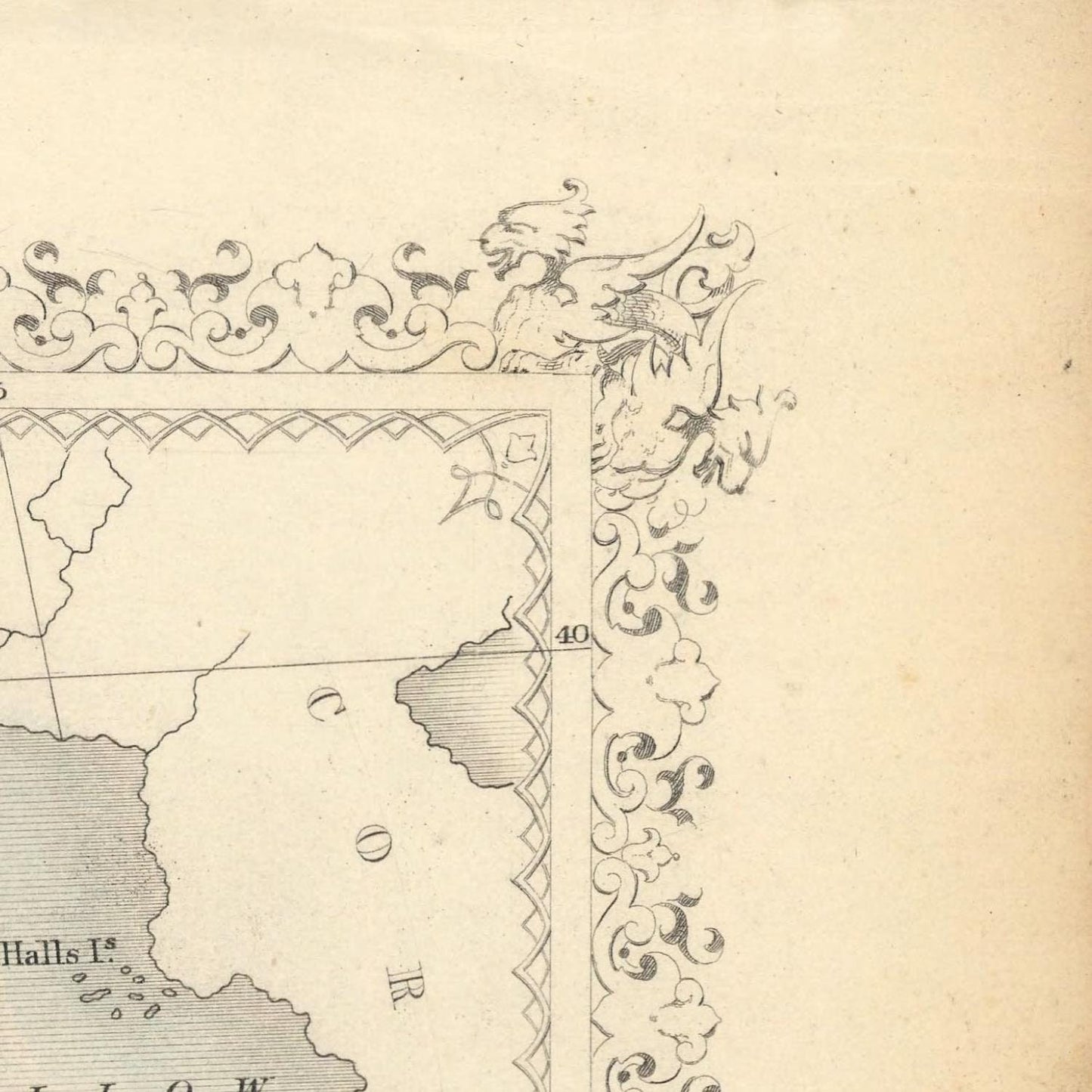 detail of the map from the top right corner