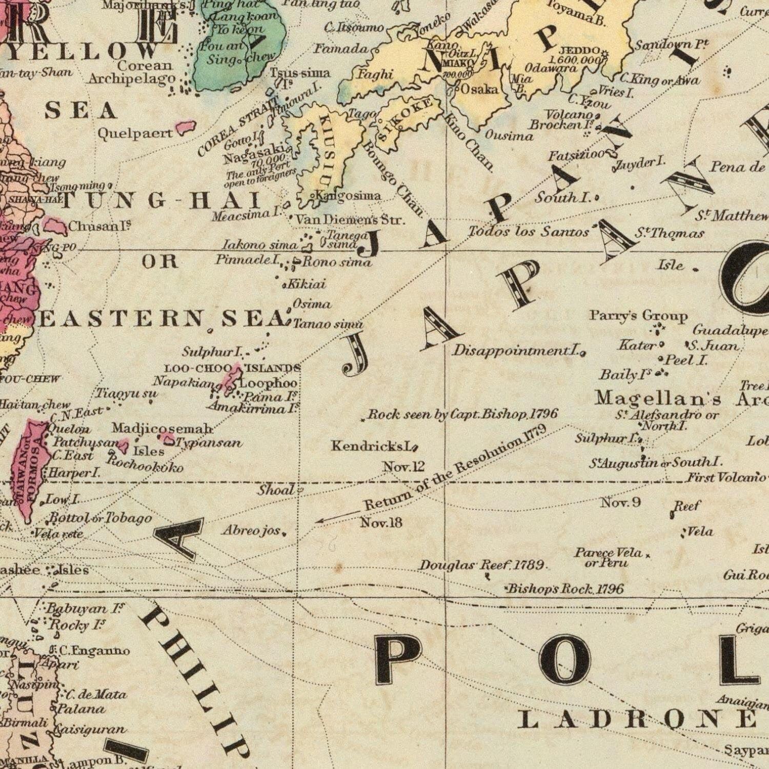 detail of the map from the centre left