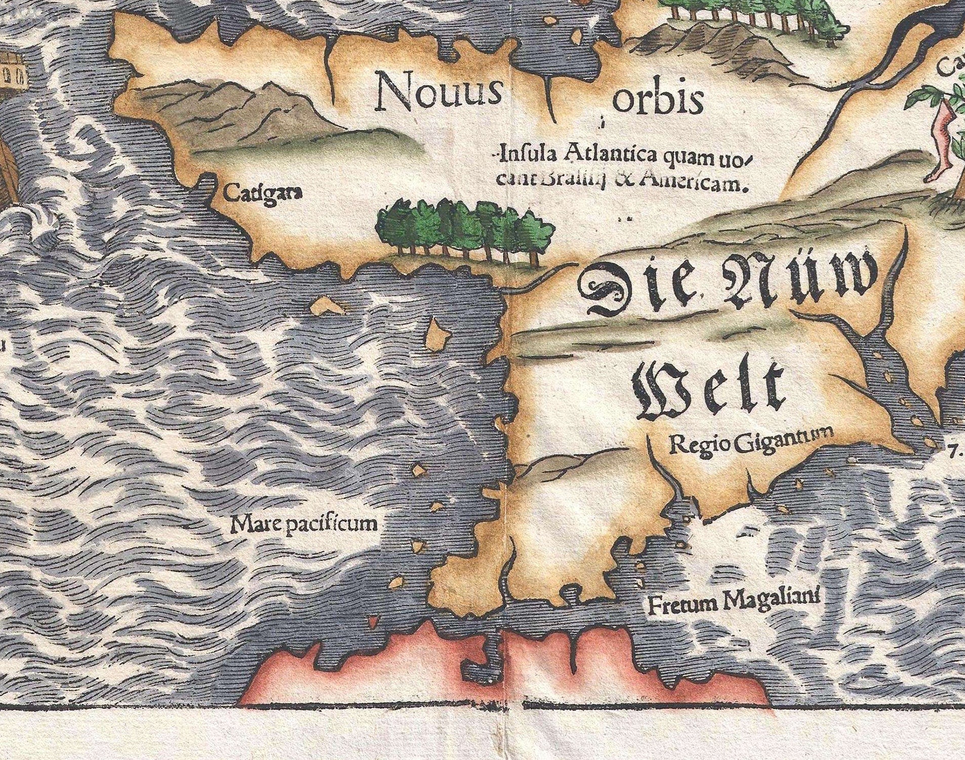 detail of the map from the centre left