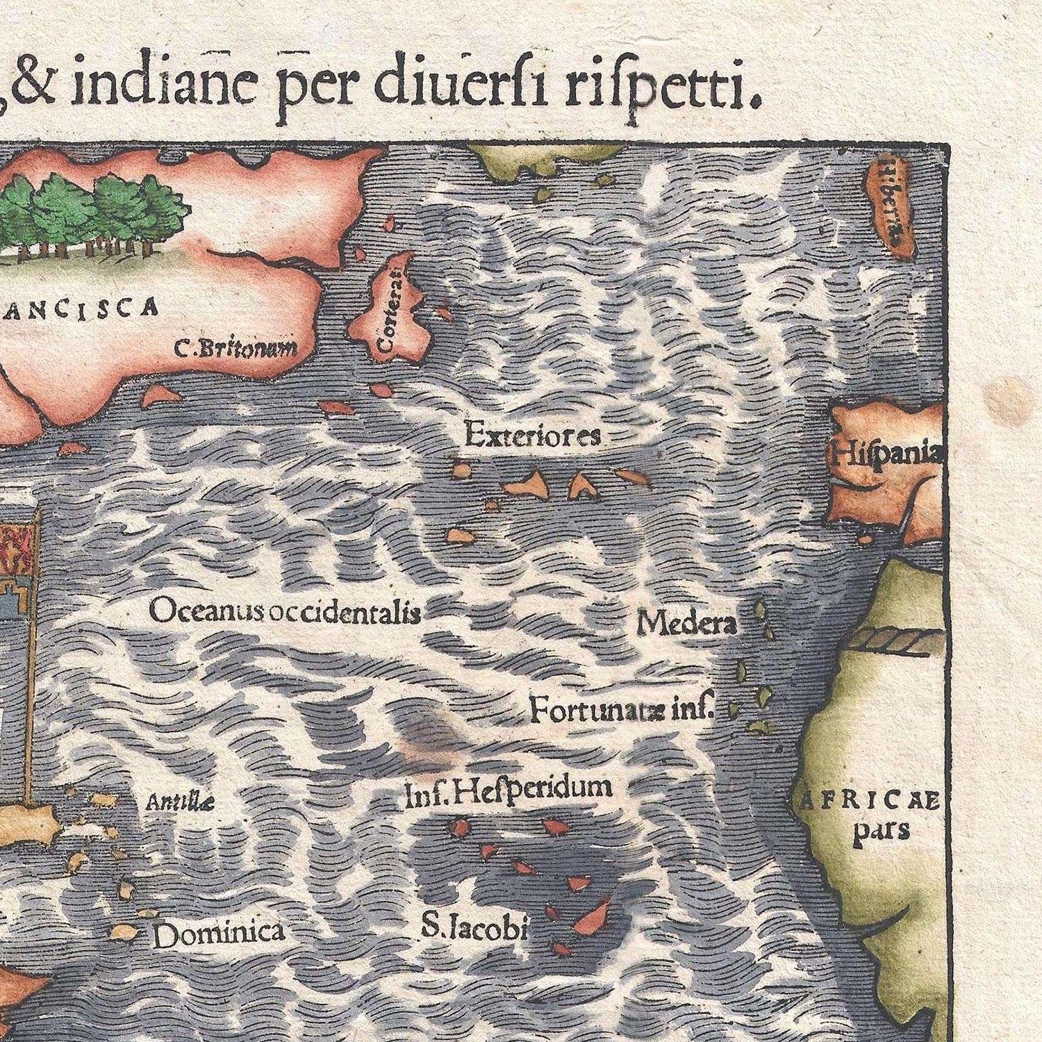 detail of the map from the top right corner