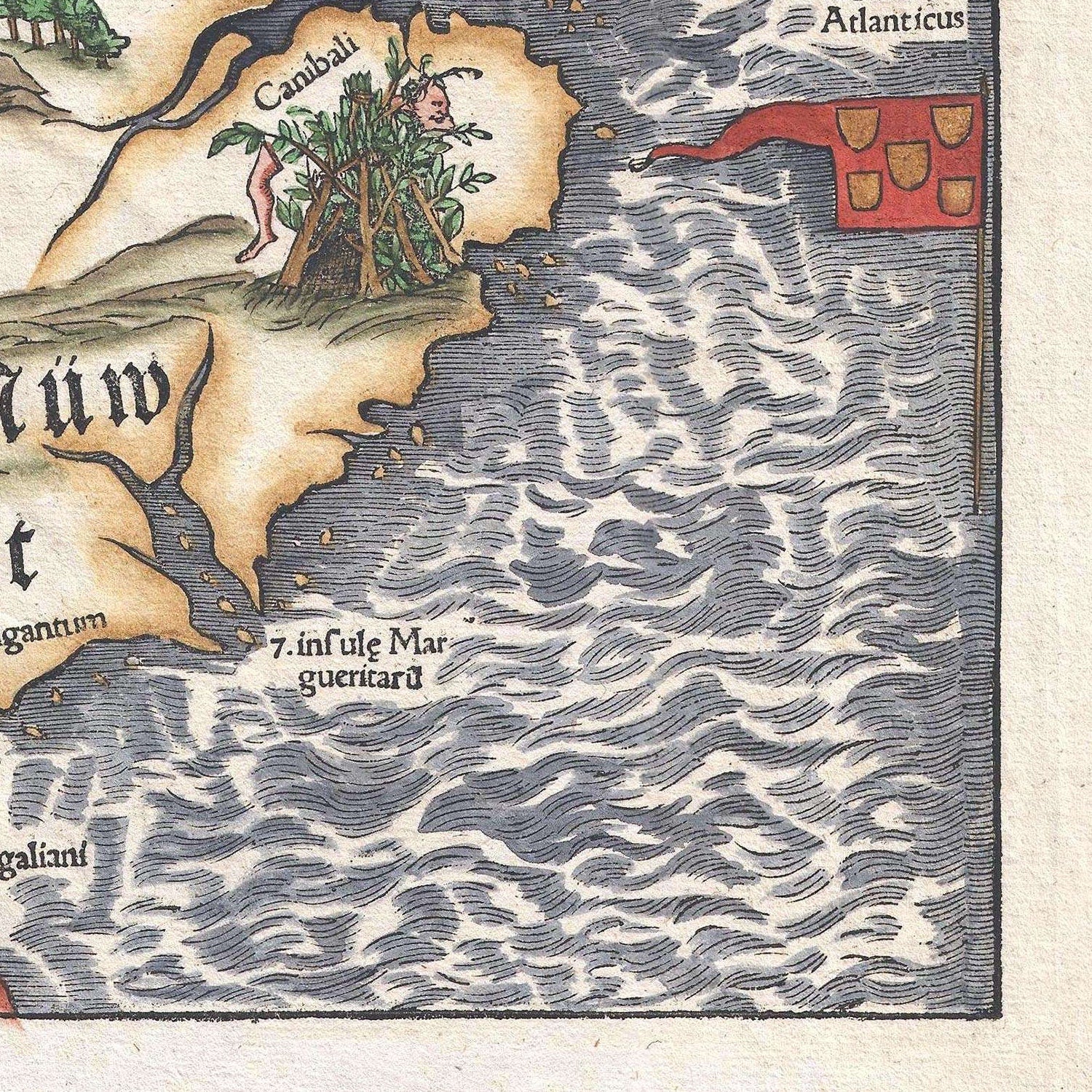 detail of the map from the bottom right corner