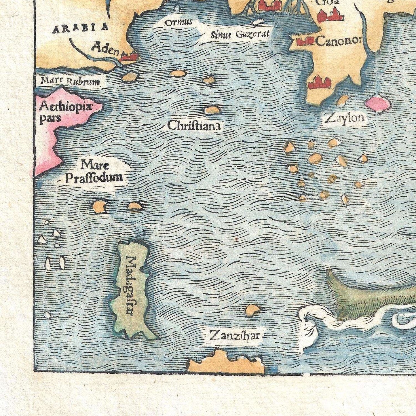 detail of the map from the bottom left corner