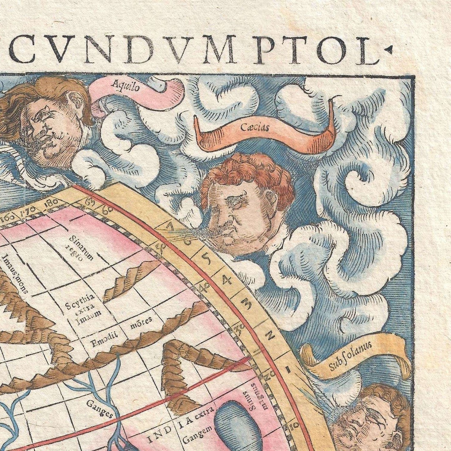 detail of the map from the top right corner