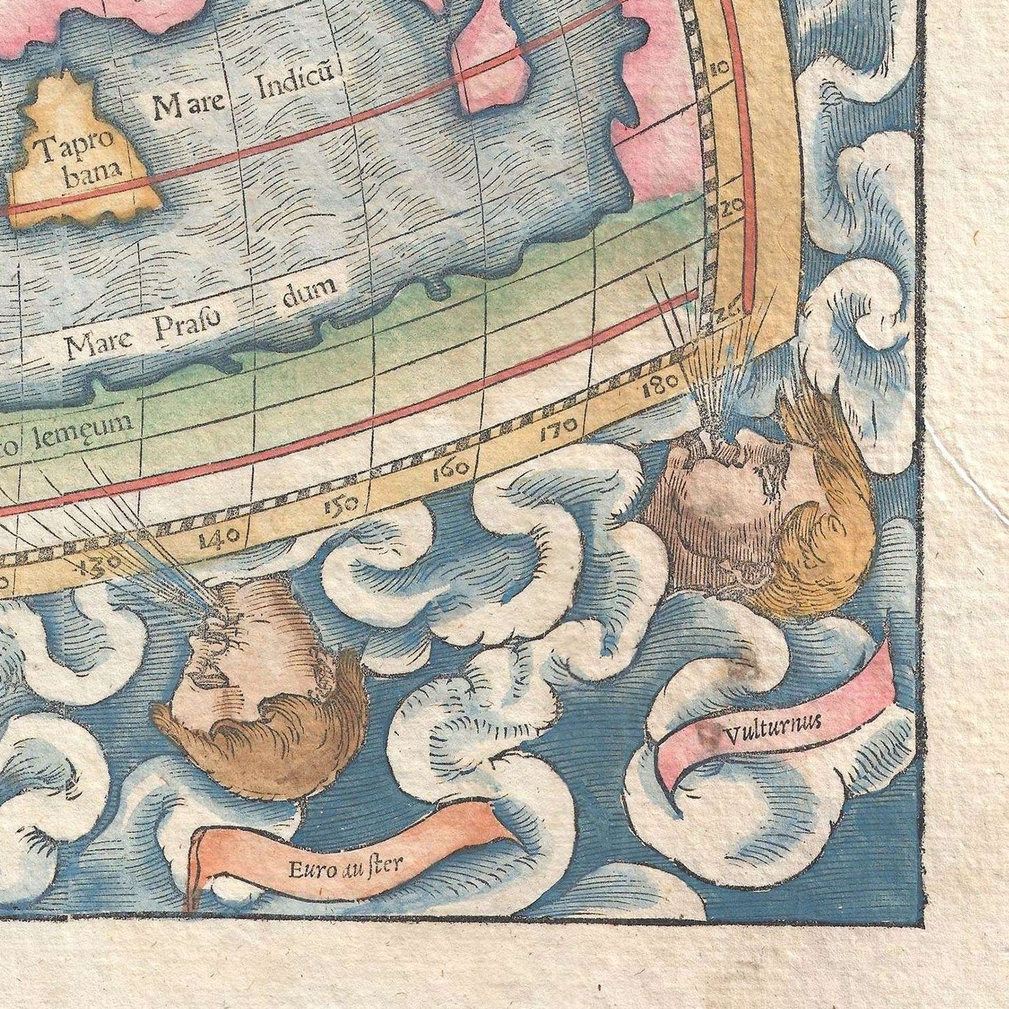 detail of the map from the bottom right corner