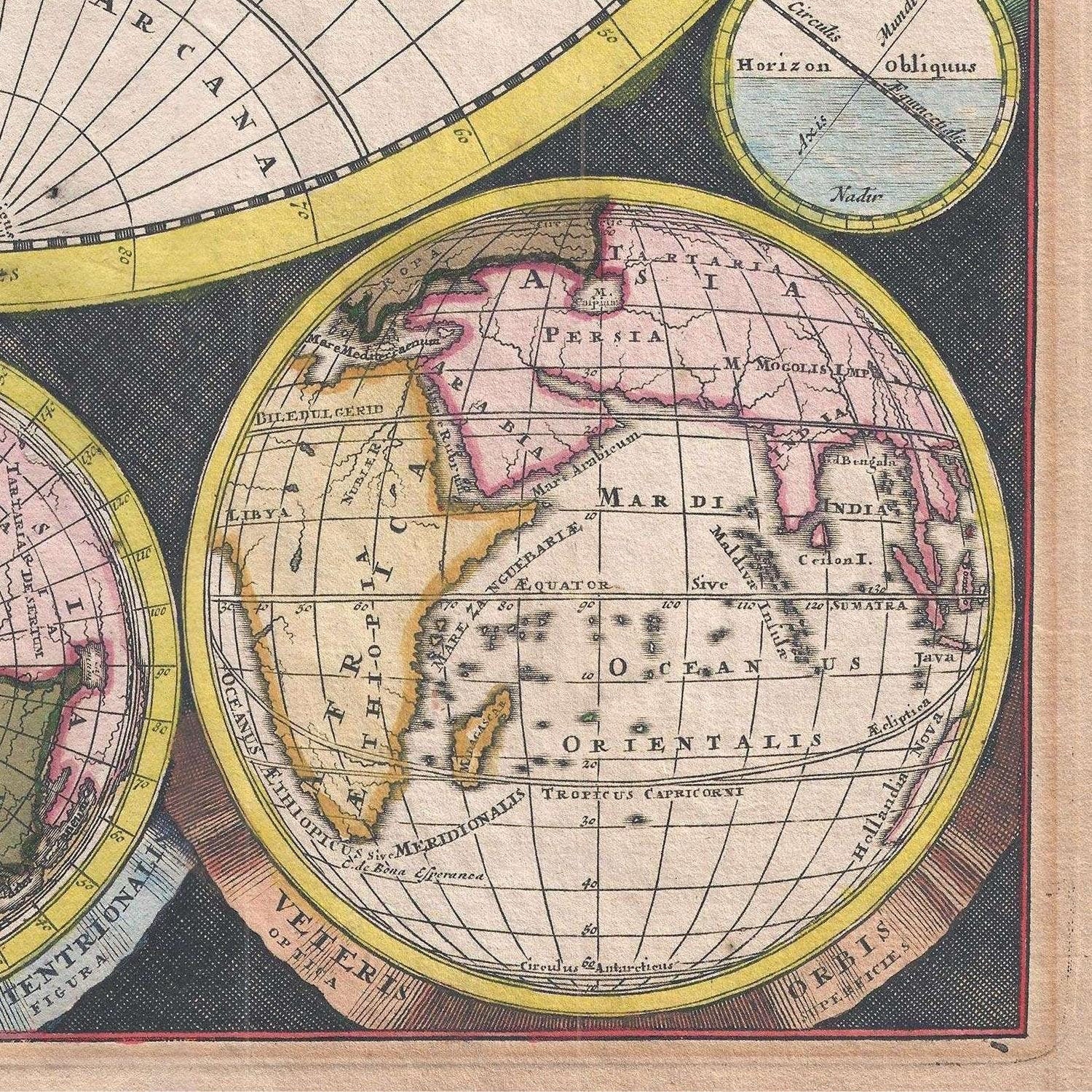 detail of the map from the bottom right corner