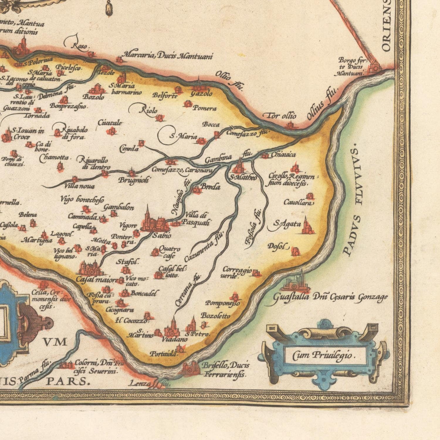 detail of the map from the bottom right corner