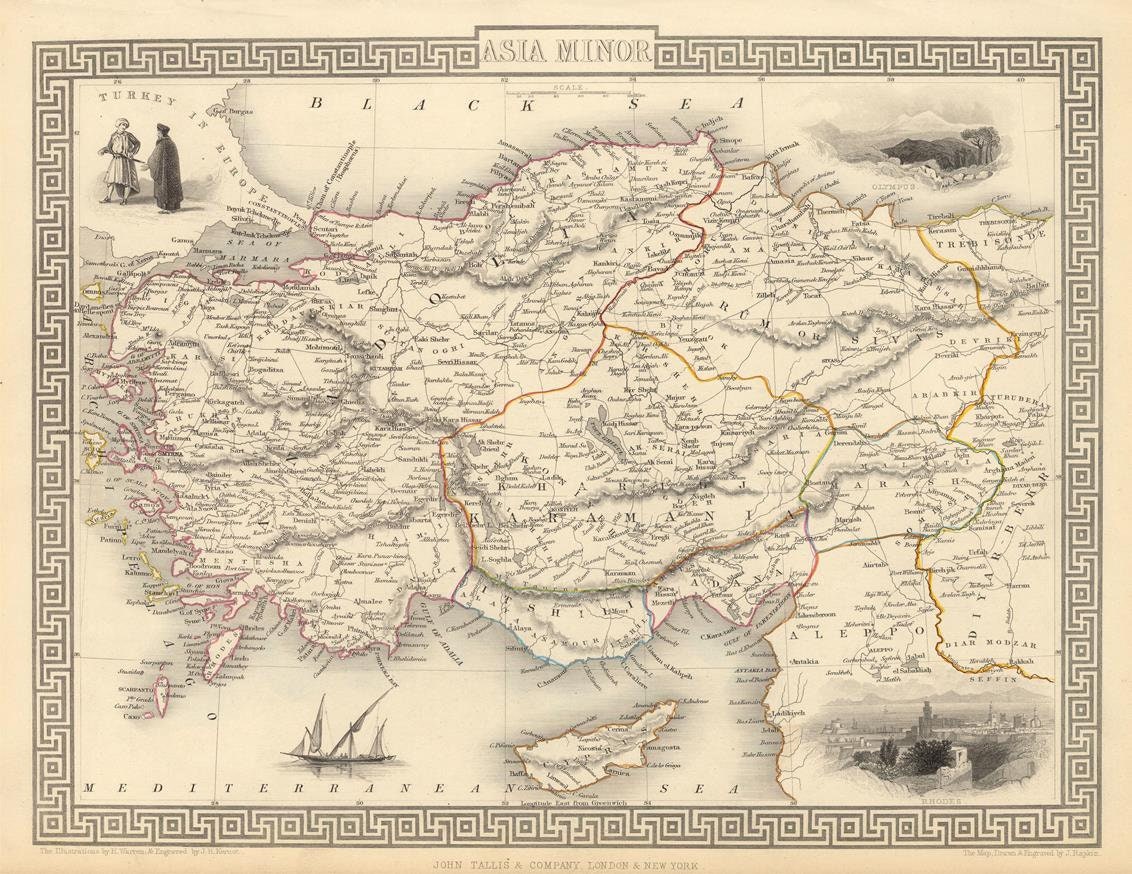presentation of the map reproduction without a frame