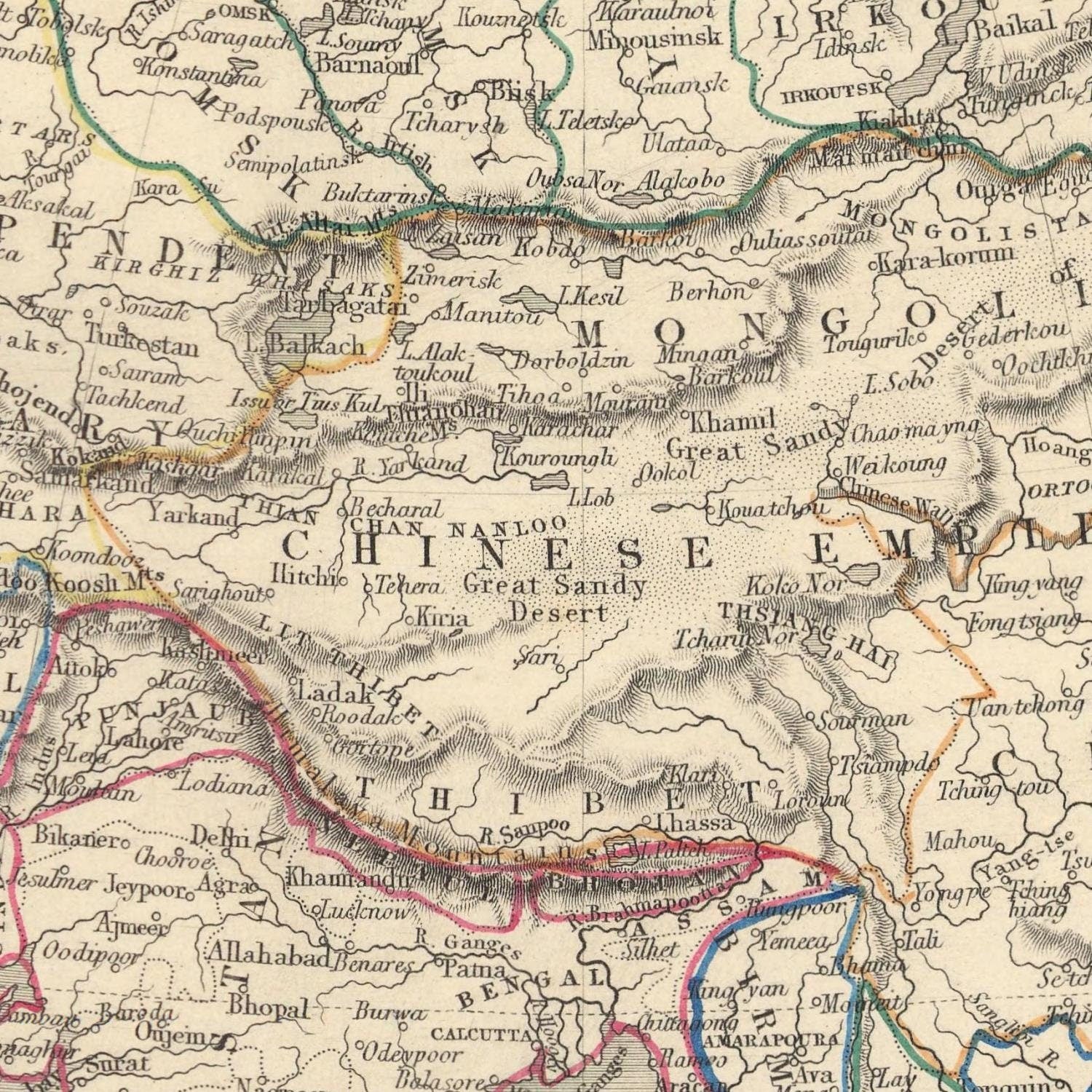 detail of the map from the centre 