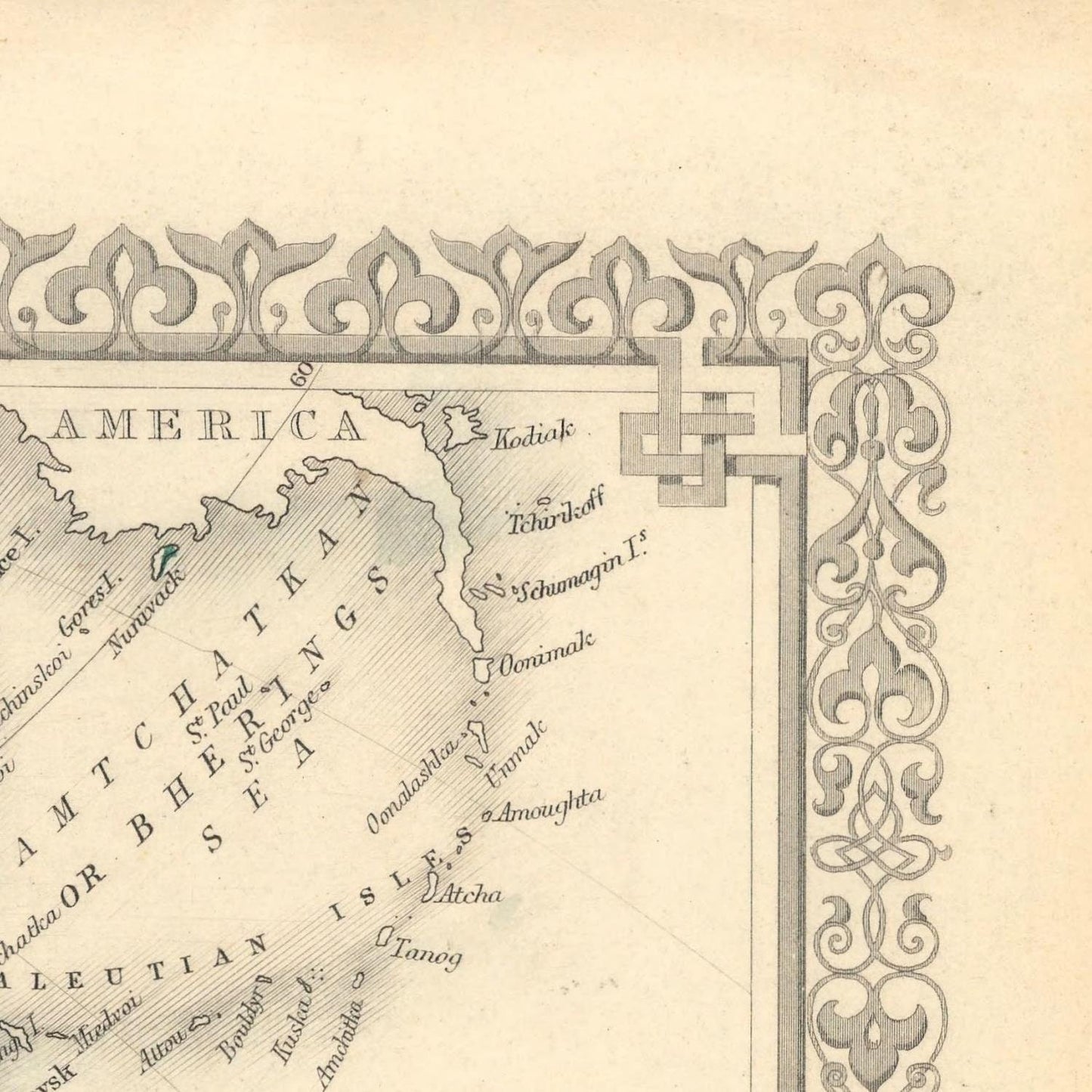 detail of the map from the top right corner