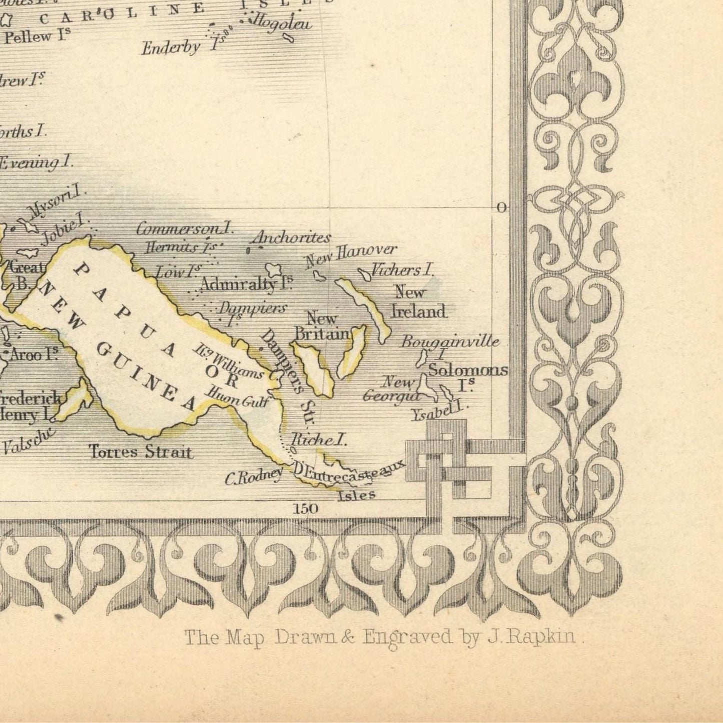 detail of the map from the bottom right corner