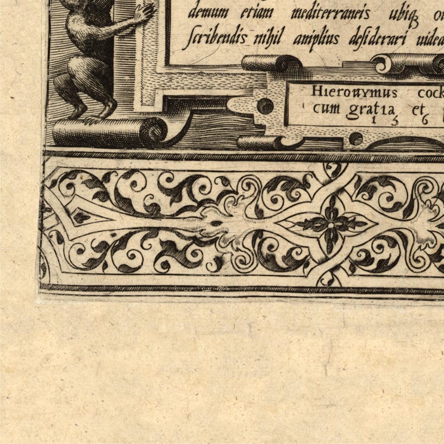 detail of the map from the bottom left corner