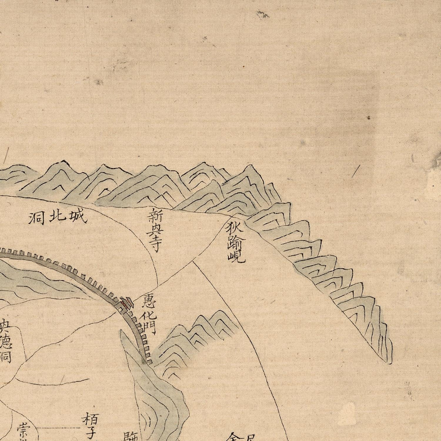 detail of the map from the top right corner