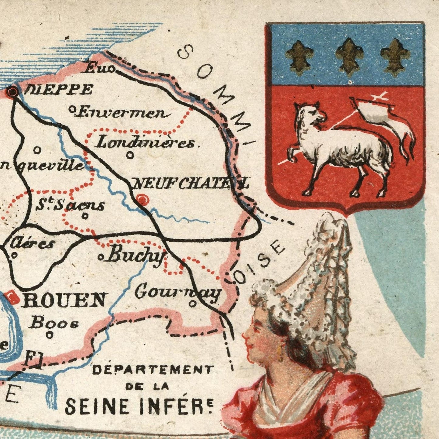 detail of the map from the top right corner