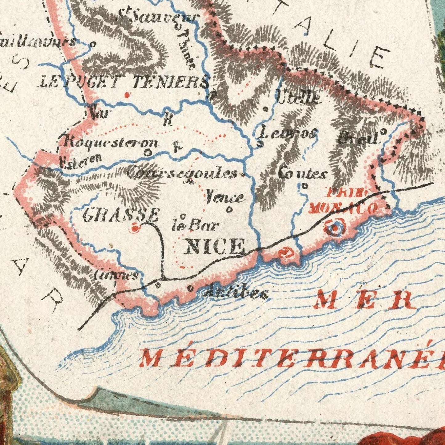 detail of the map from the centre 