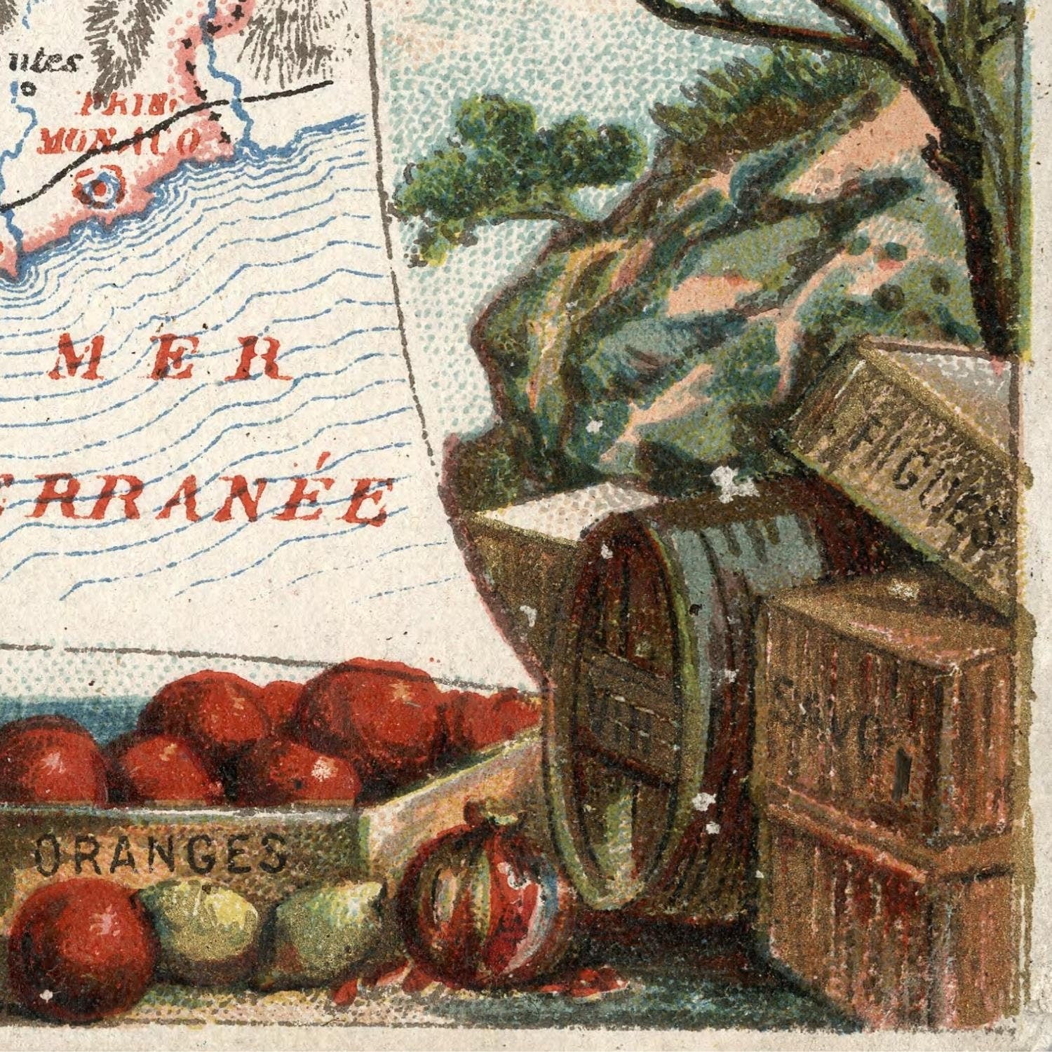 detail of the map from the bottom right corner