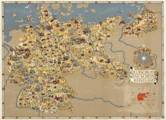 presentation of the map reproduction without a frame