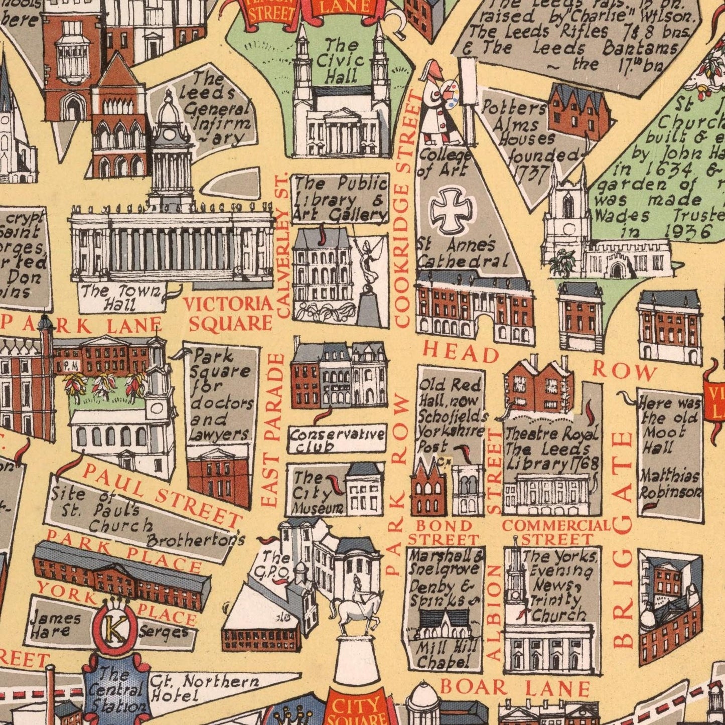 detail of the map from the centre 