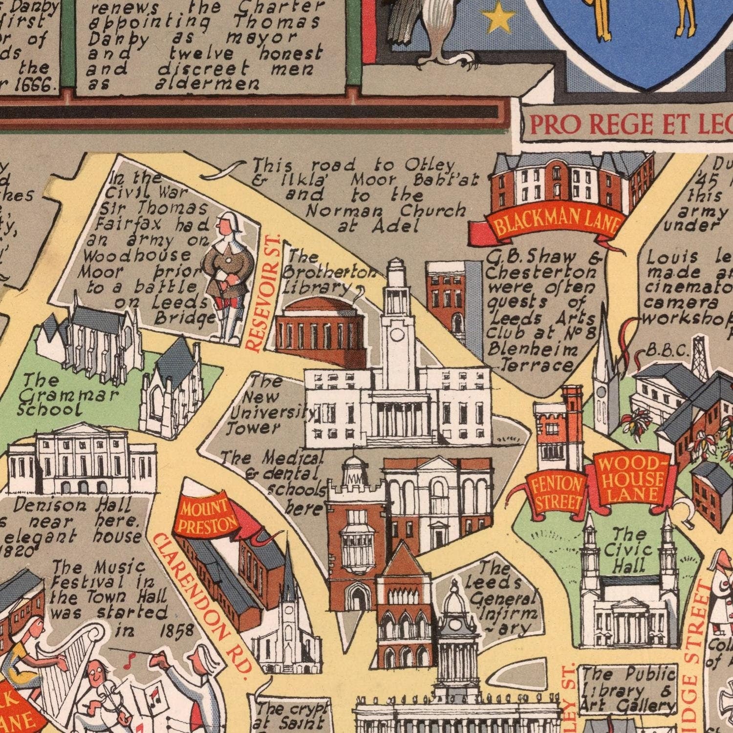 detail of the map from the centre left