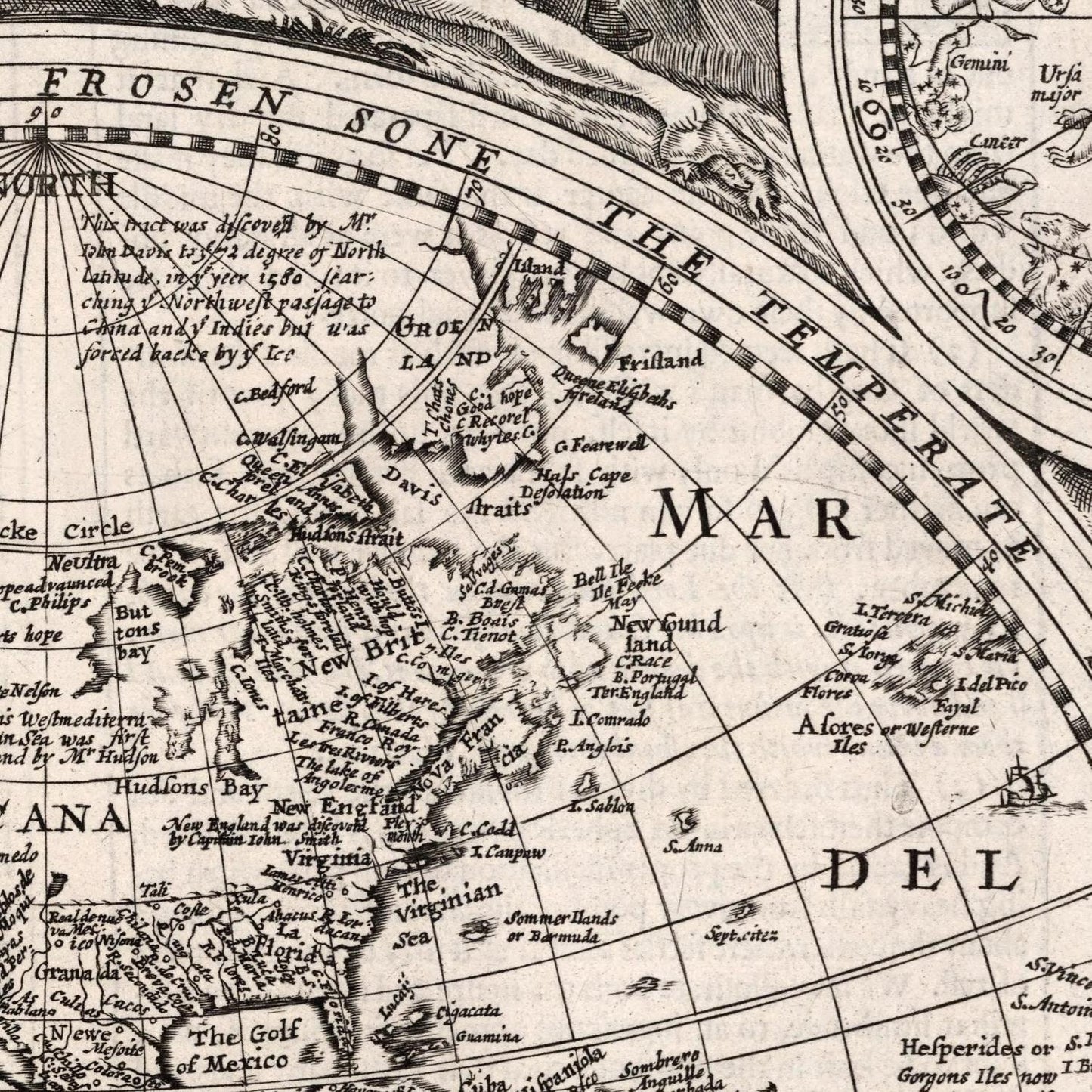 detail of the map from the centre left