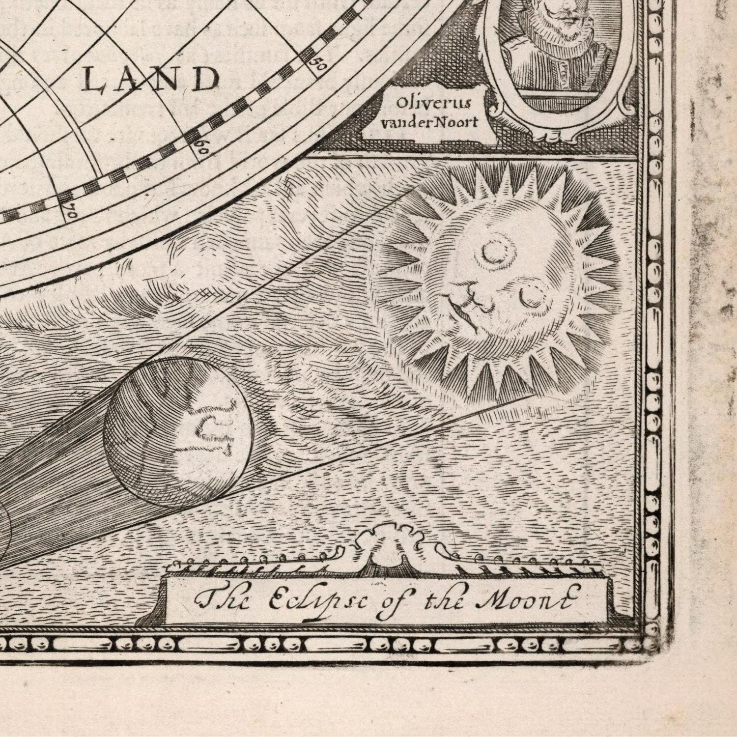 detail of the map from the bottom right corner