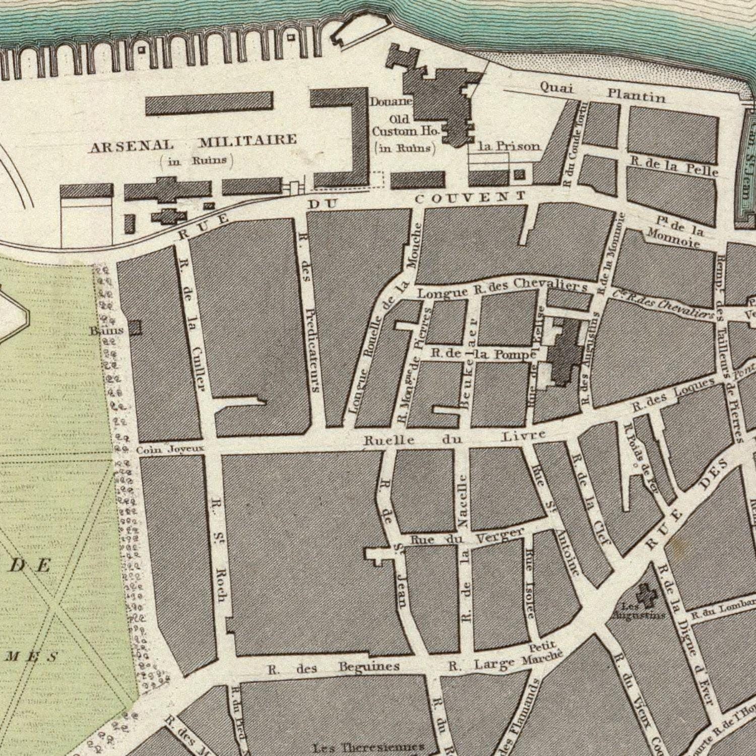 detail of the map from the centre left