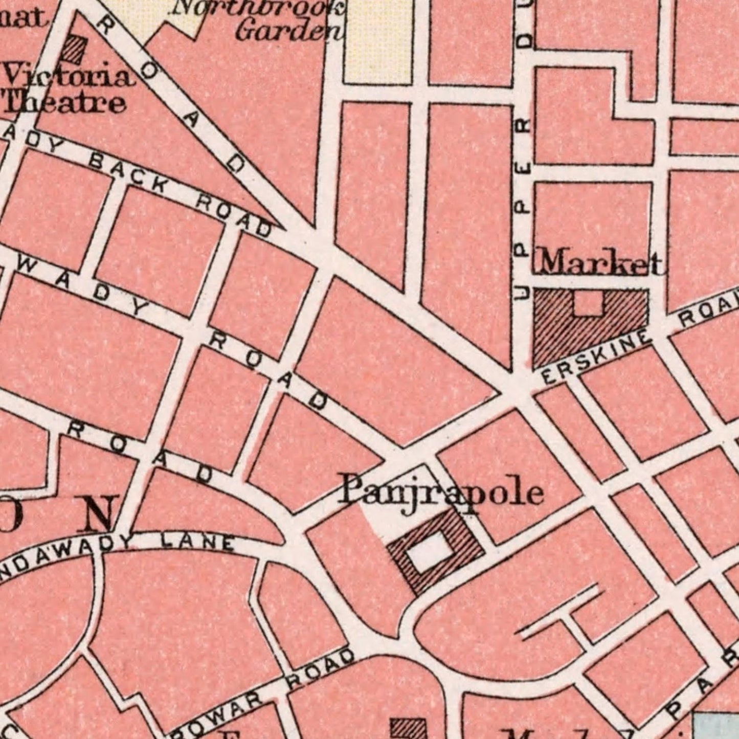 detail of the map from the centre 