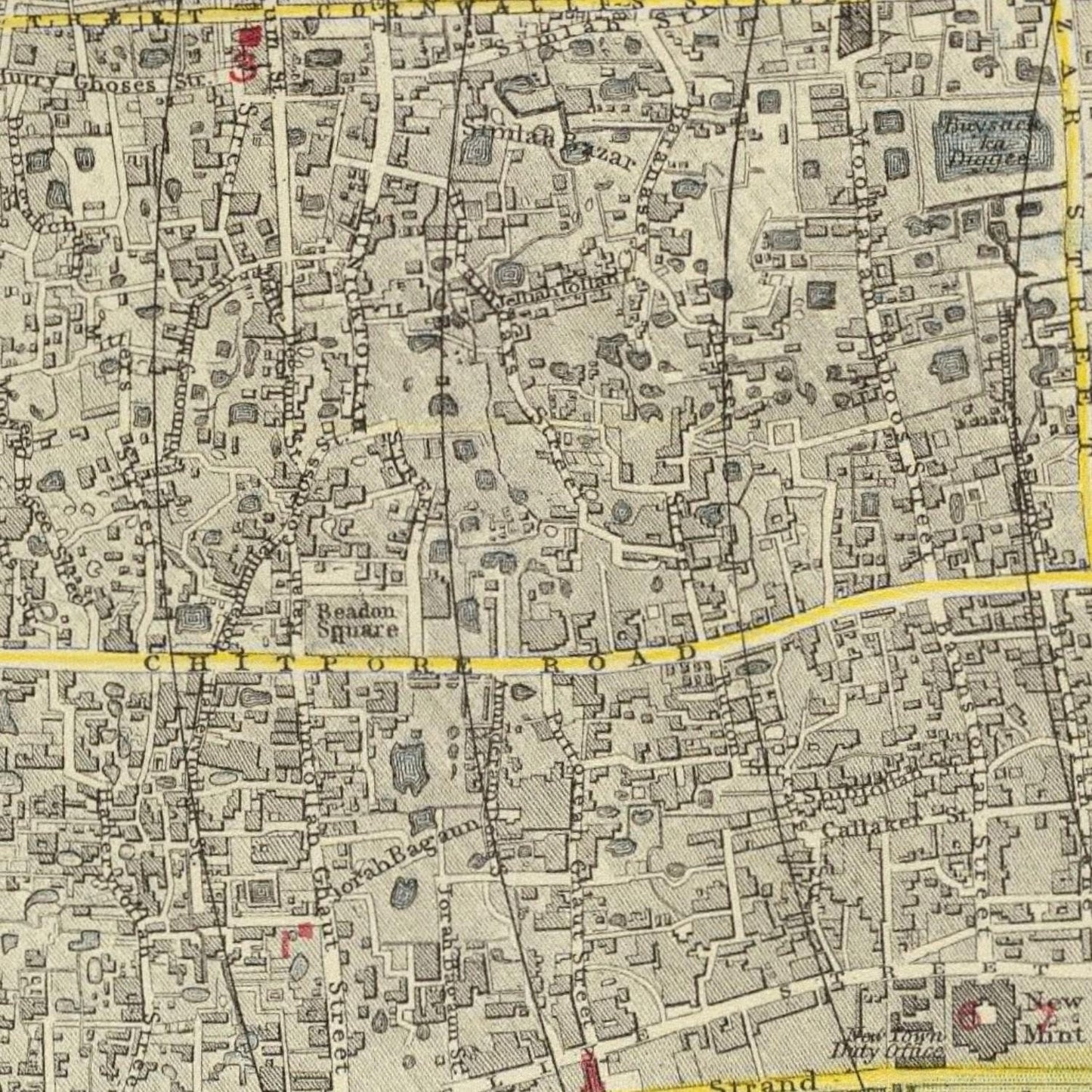 Antique map of Calcutta, 1883