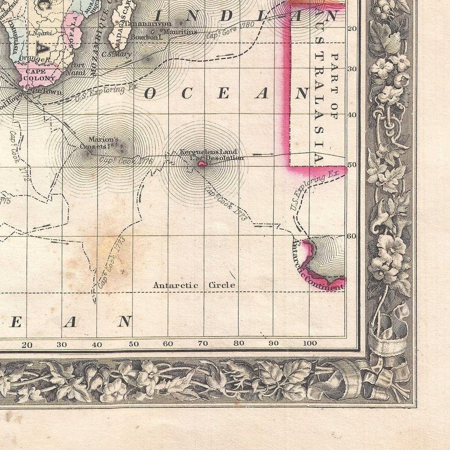 detail of the map from the bottom right corner