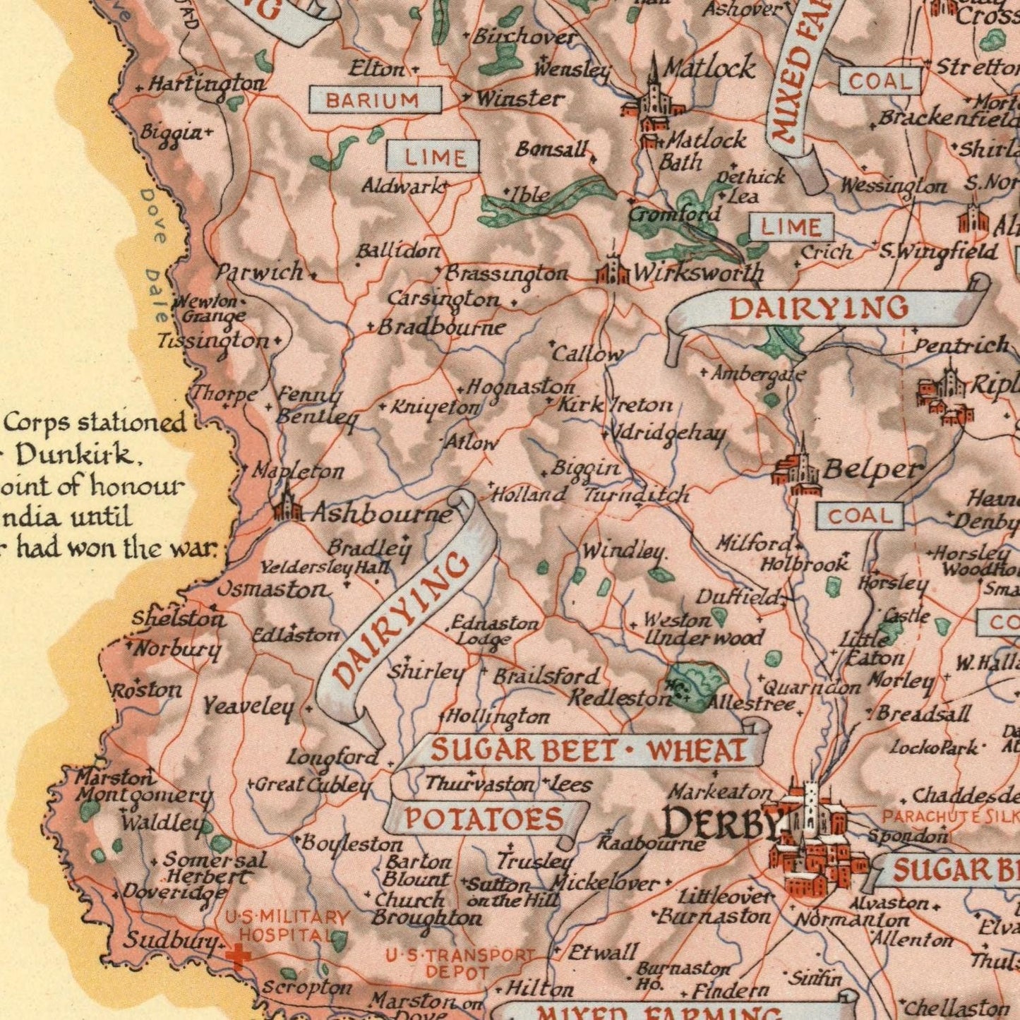 detail of the map from the centre 