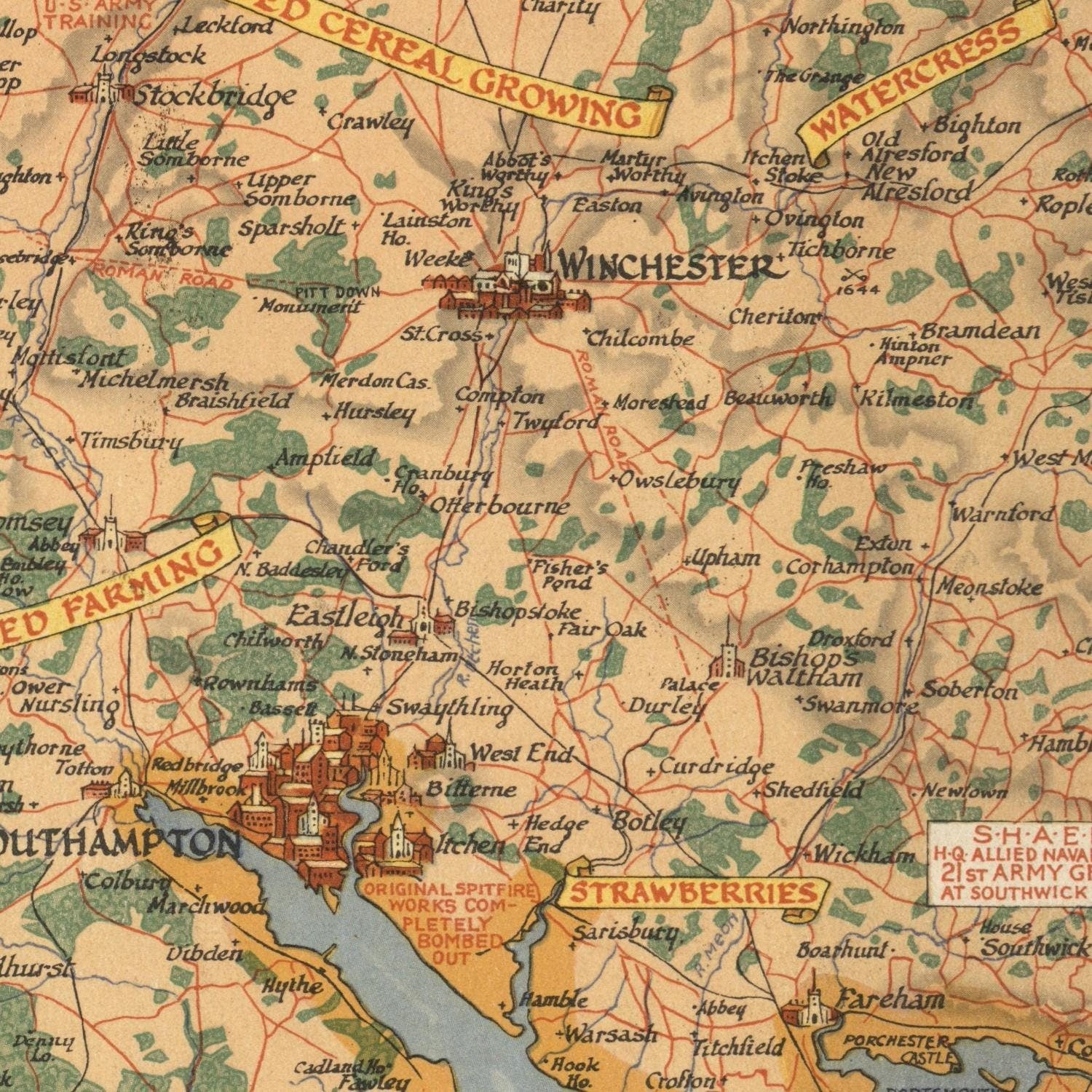 detail of the map from the centre 