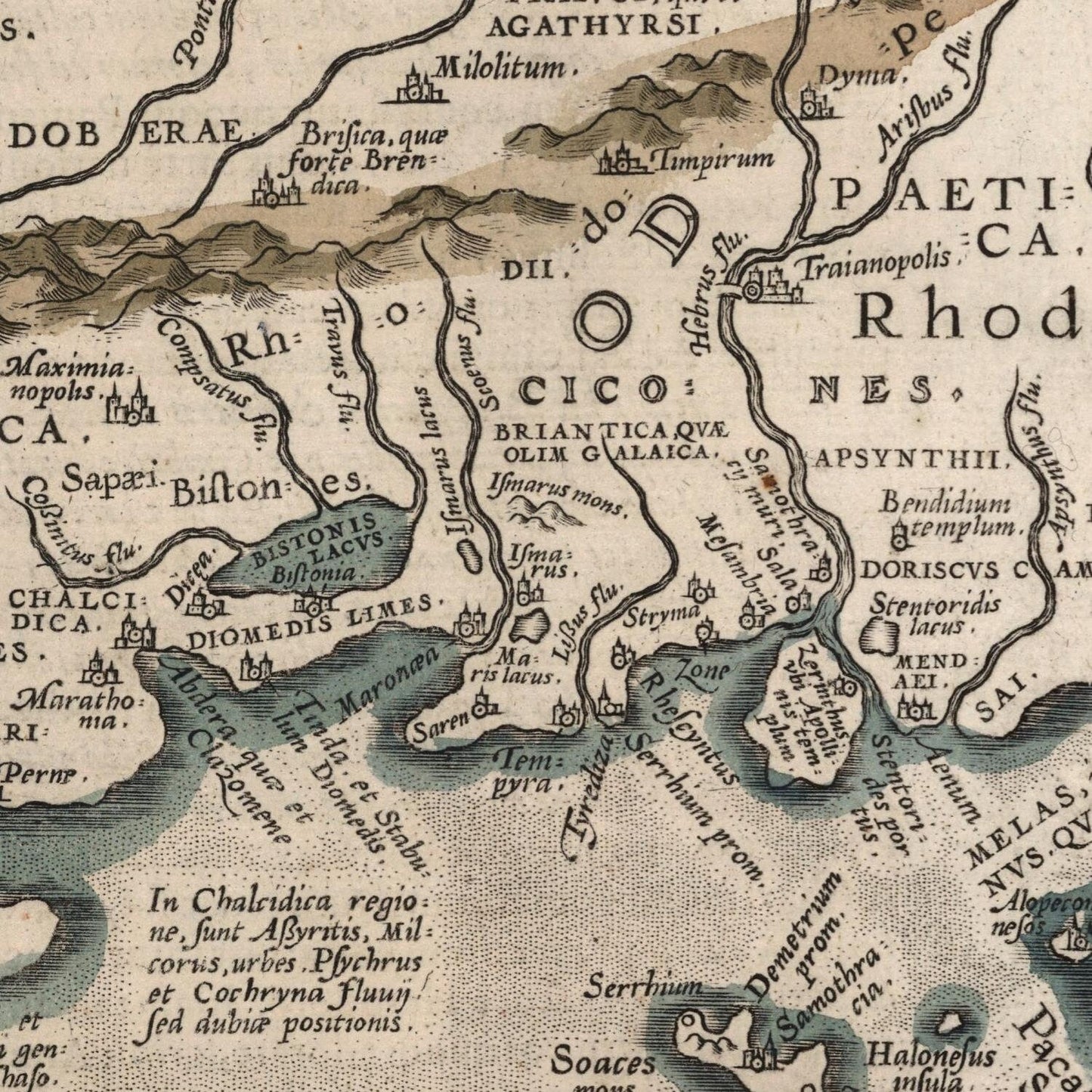 detail of the map from the centre left