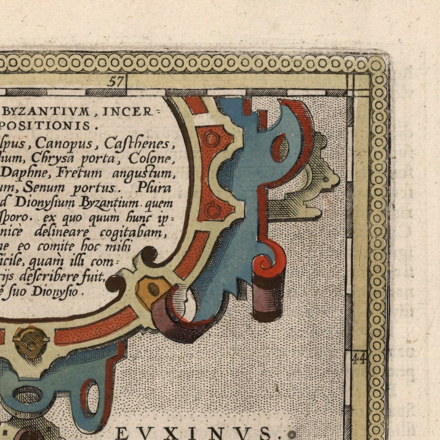 detail of the map from the top right corner