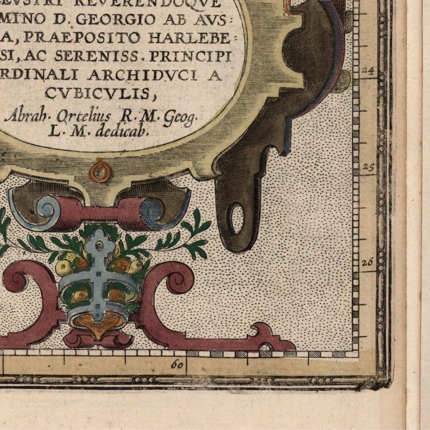 detail of the map from the bottom right corner