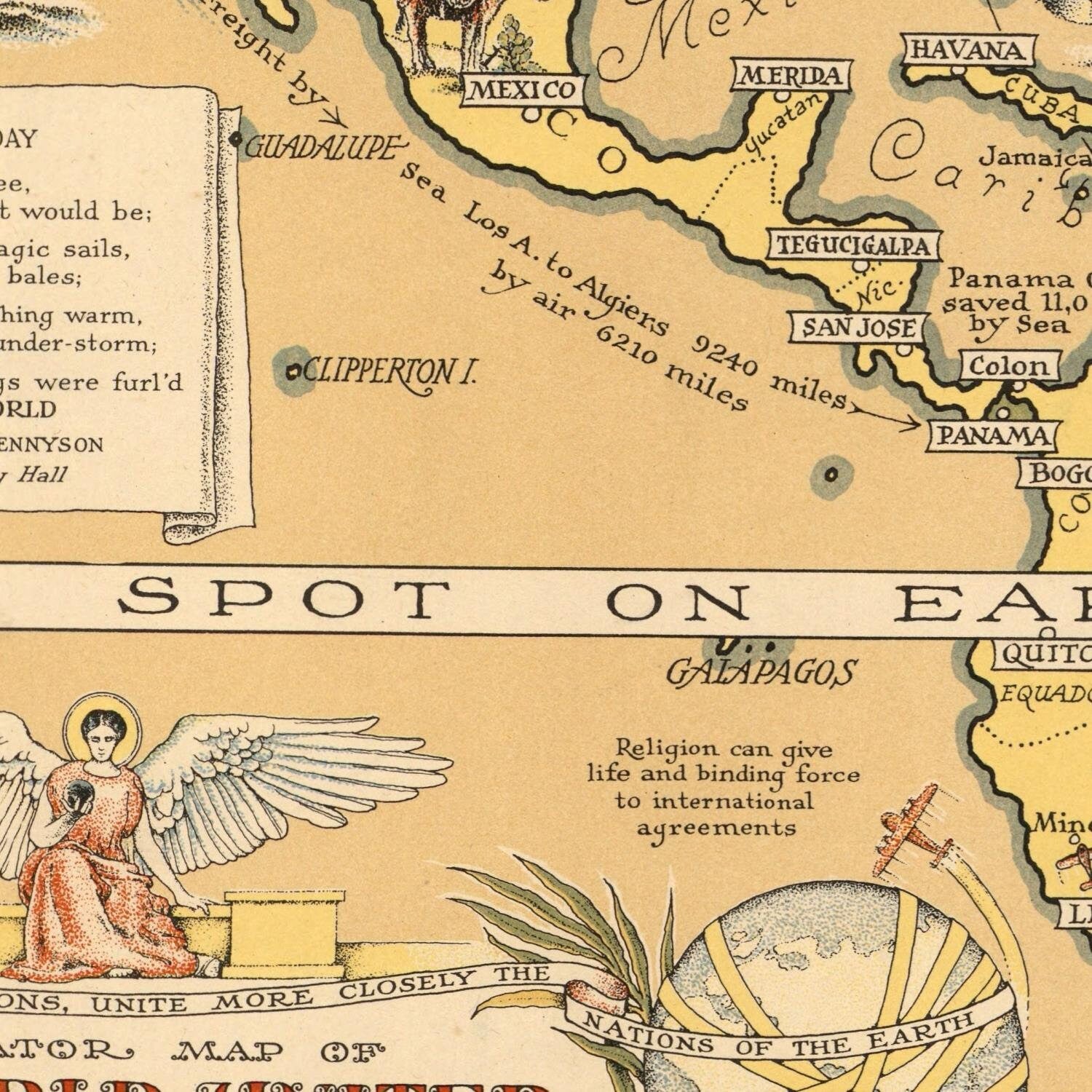 detail of the map from the centre left