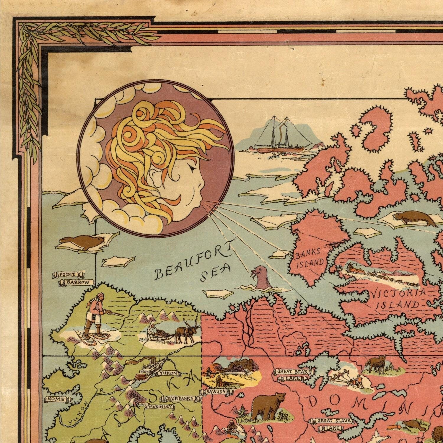 detail of the map from the top left corner