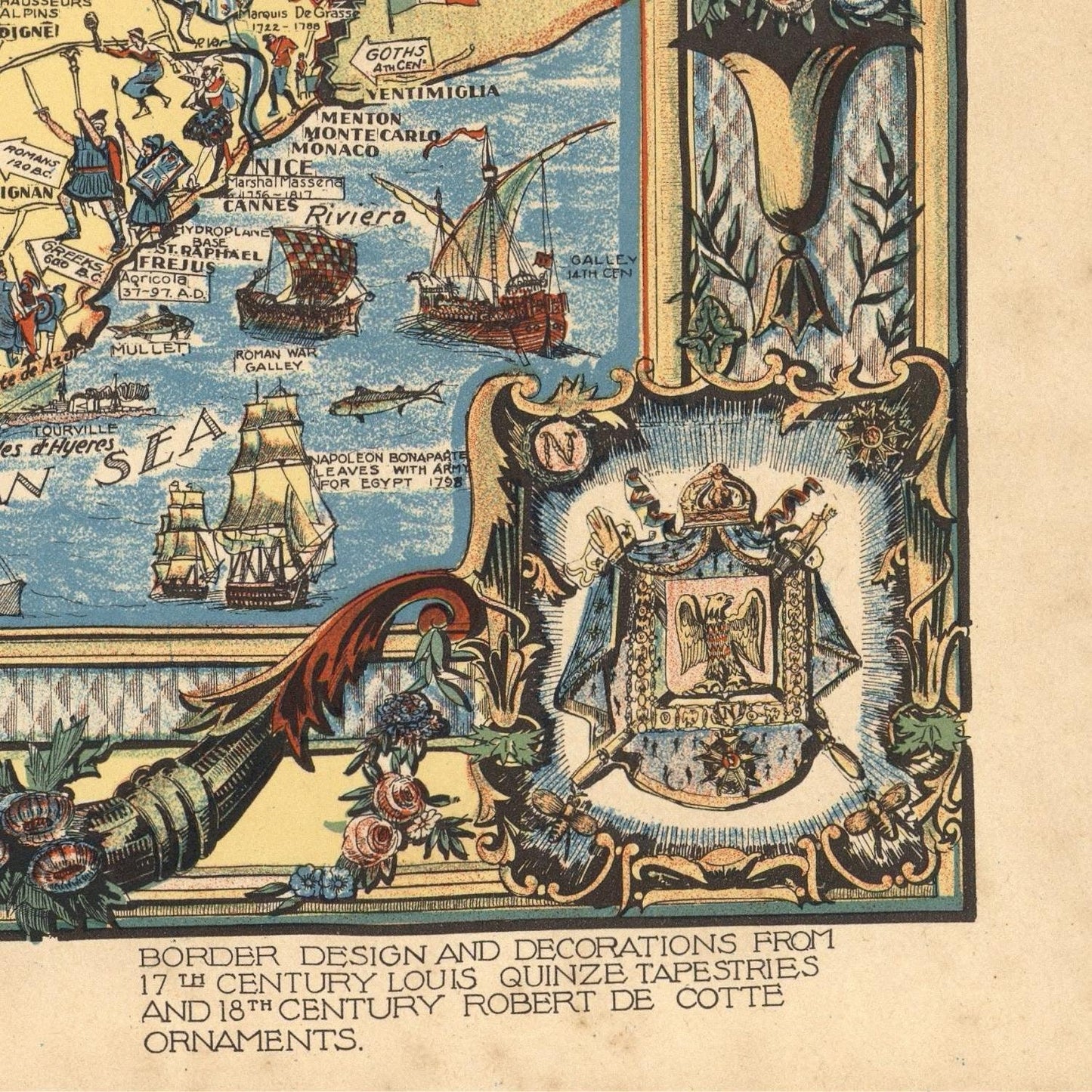 detail of the map from the bottom right corner