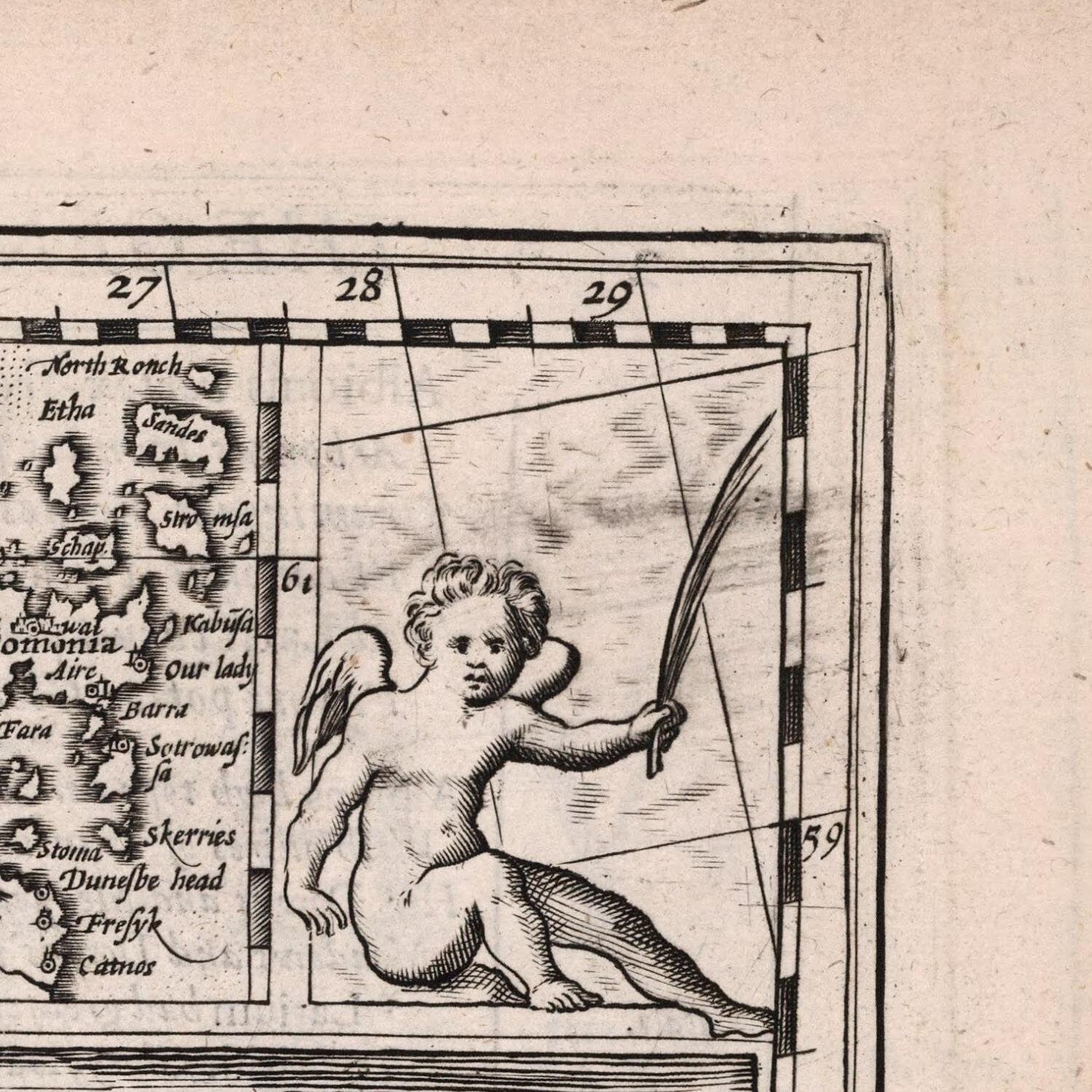 detail of the map from the top right corner