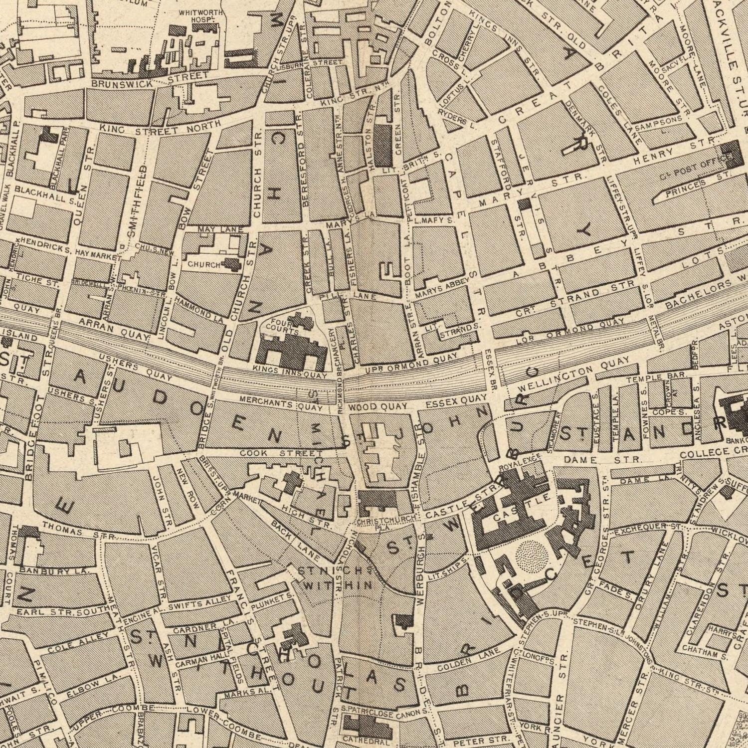 detail of the map from the centre 