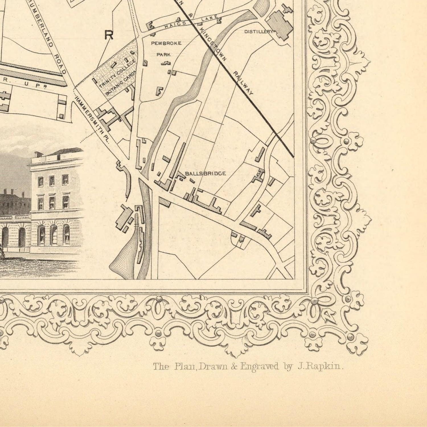 detail of the map from the bottom right corner