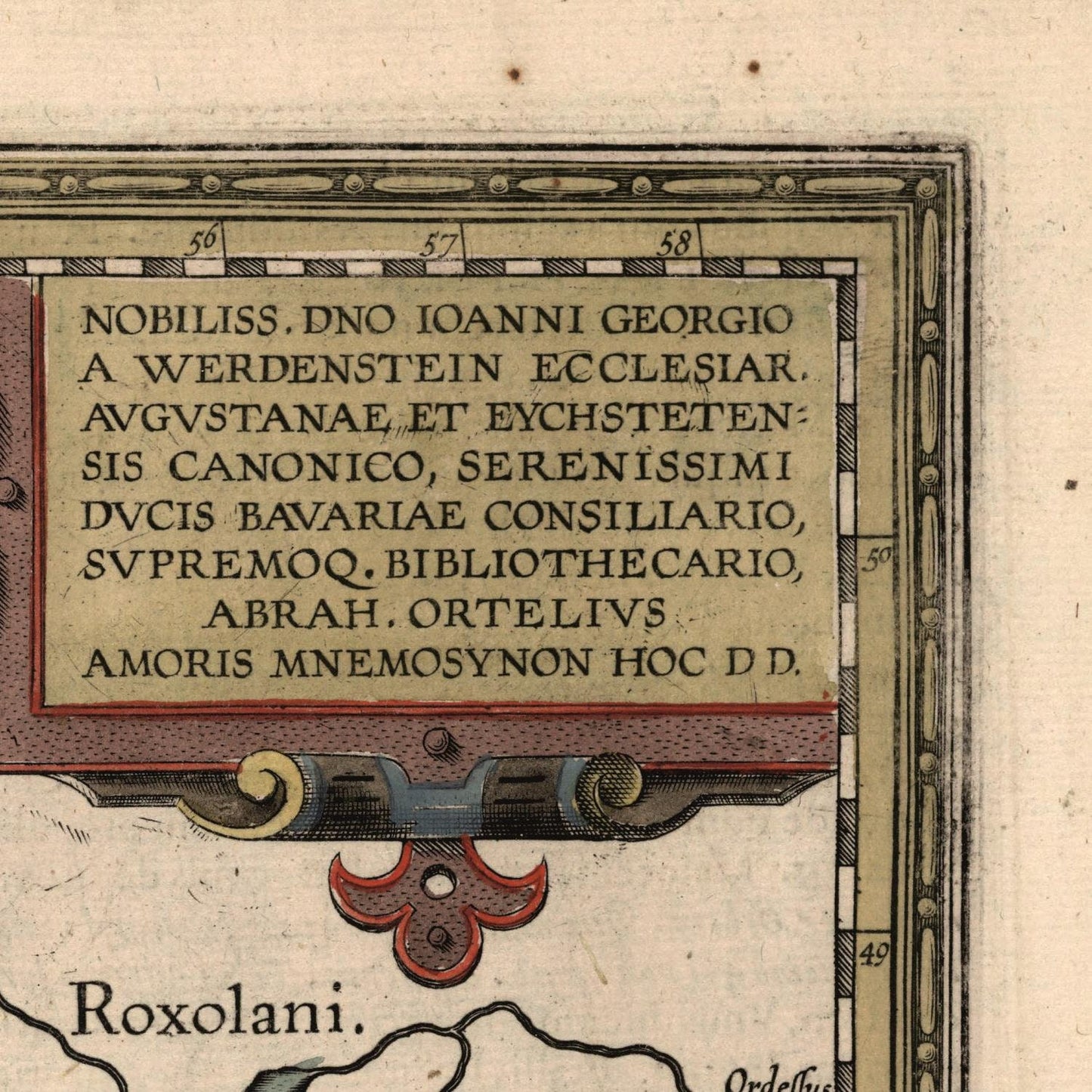 detail of the map from the top right corner