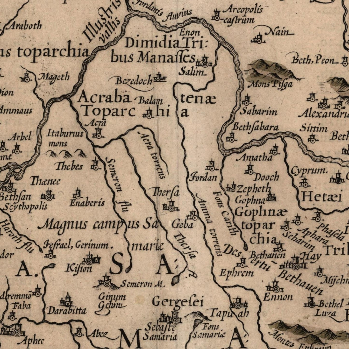 detail of the map from the centre 