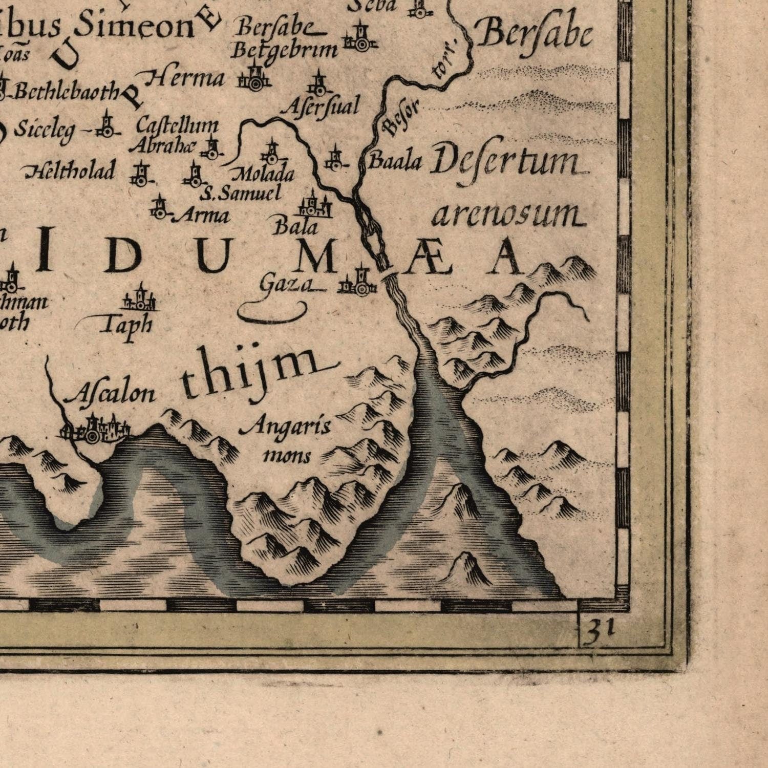 detail of the map from the bottom right corner