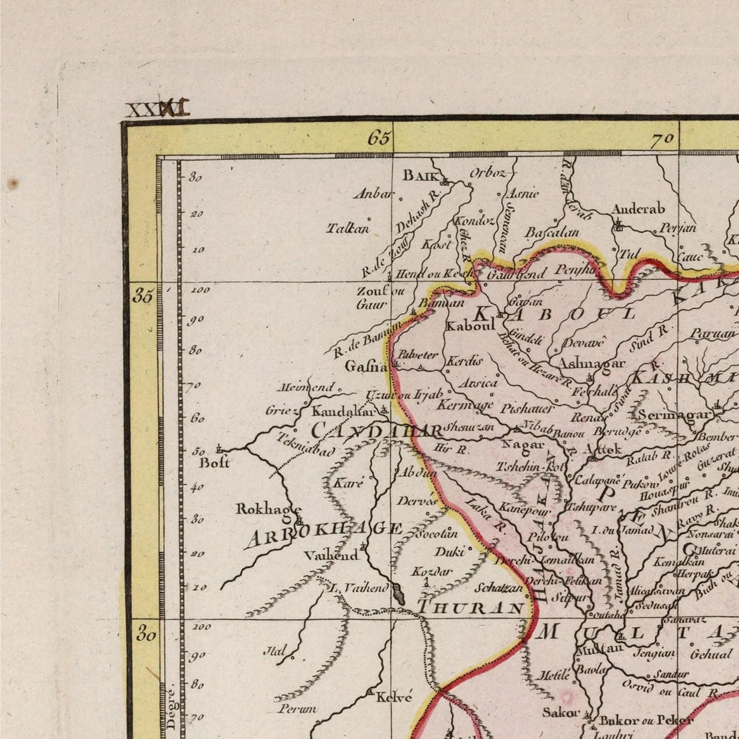 detail of the map from the top left corner