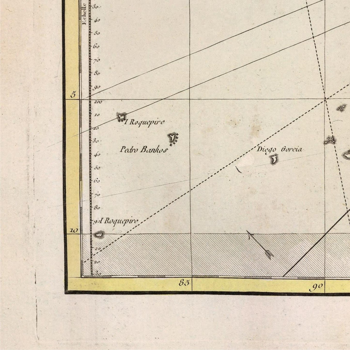 detail of the map from the bottom left corner