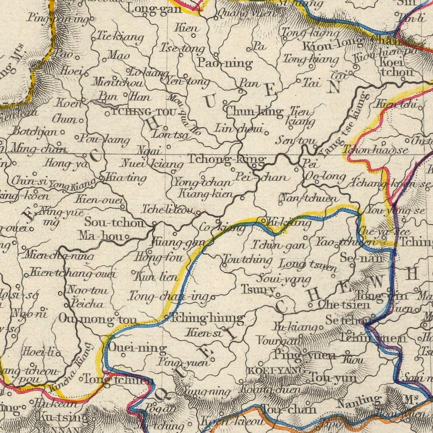 detail of the map from the centre 