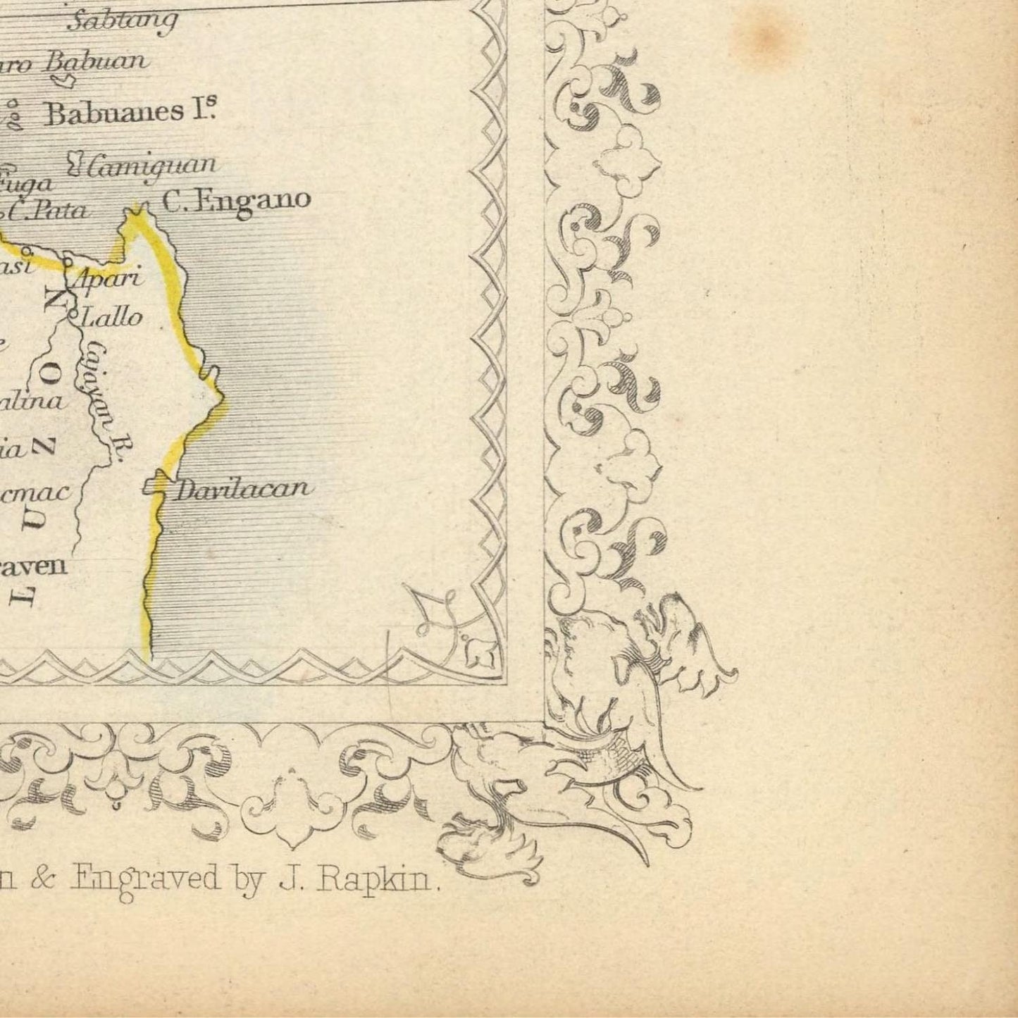 detail of the map from the bottom right corner