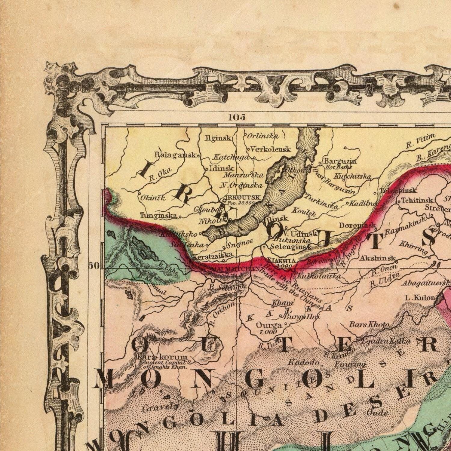 detail of the map from the top left corner