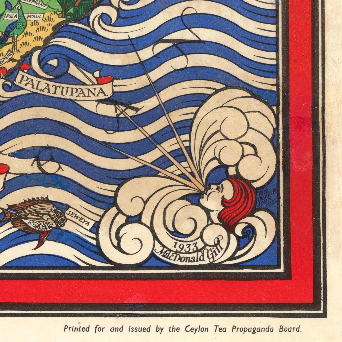 detail of the map from the bottom right corner