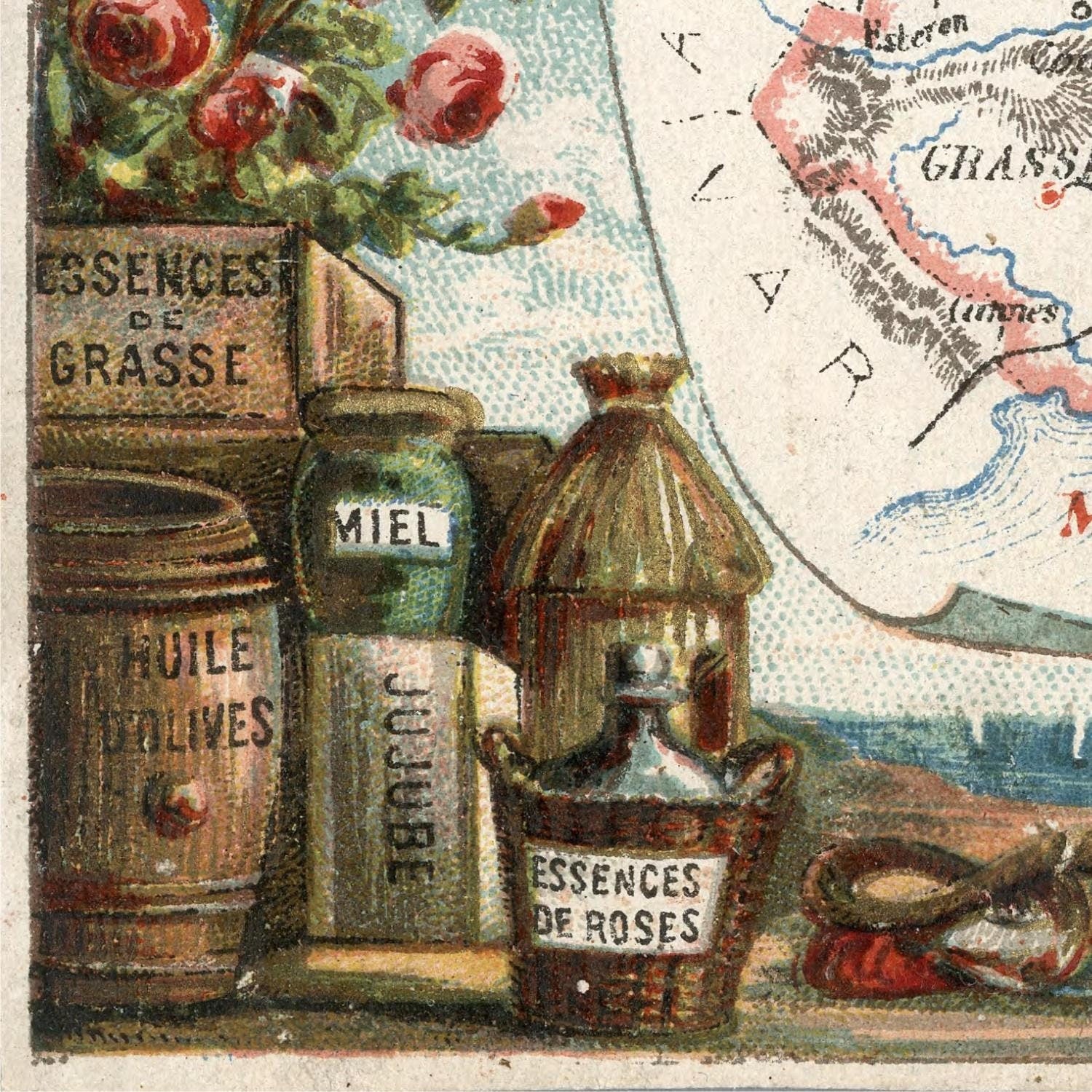 detail of the map from the bottom left corner