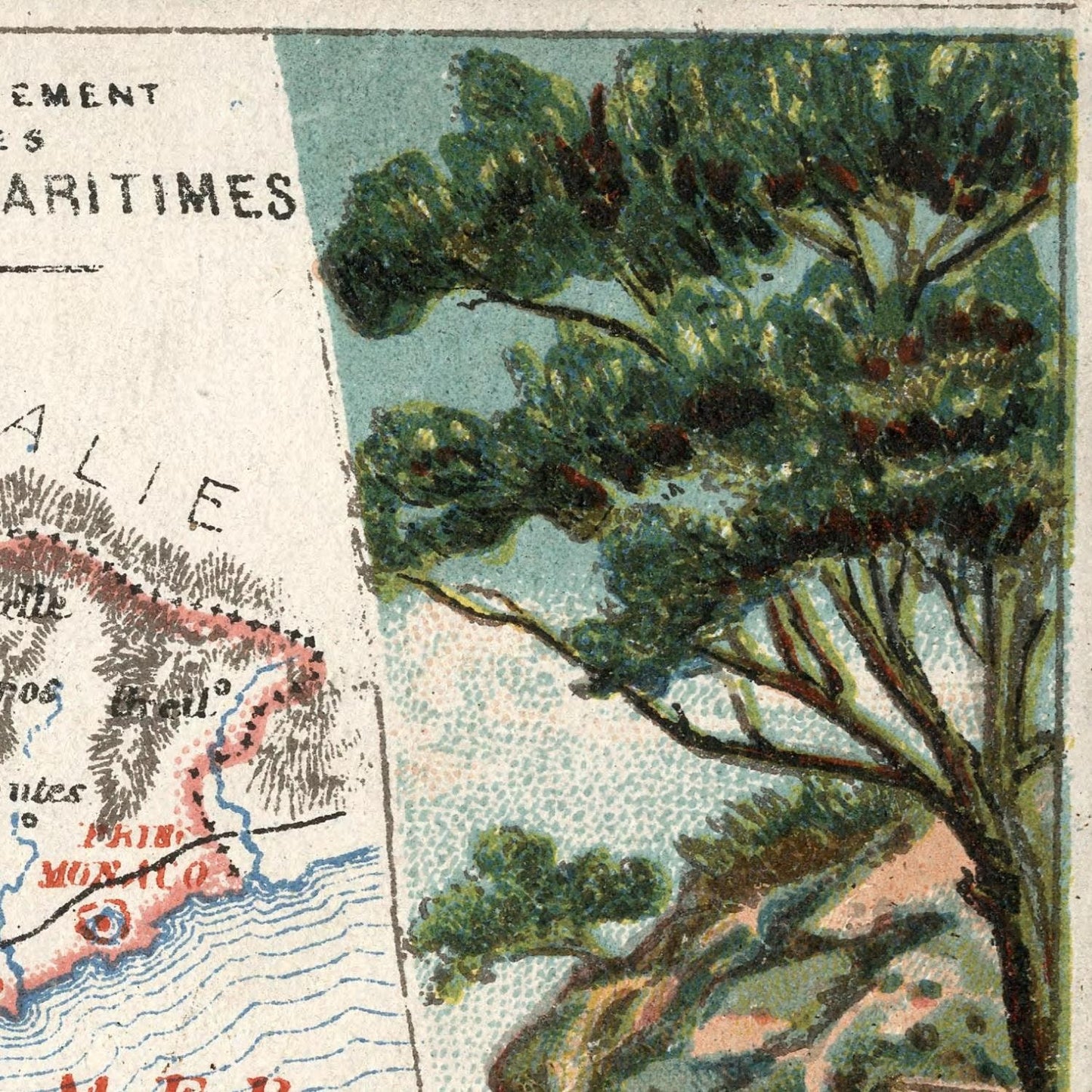 detail of the map from the top right corner